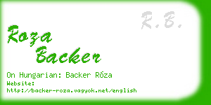 roza backer business card